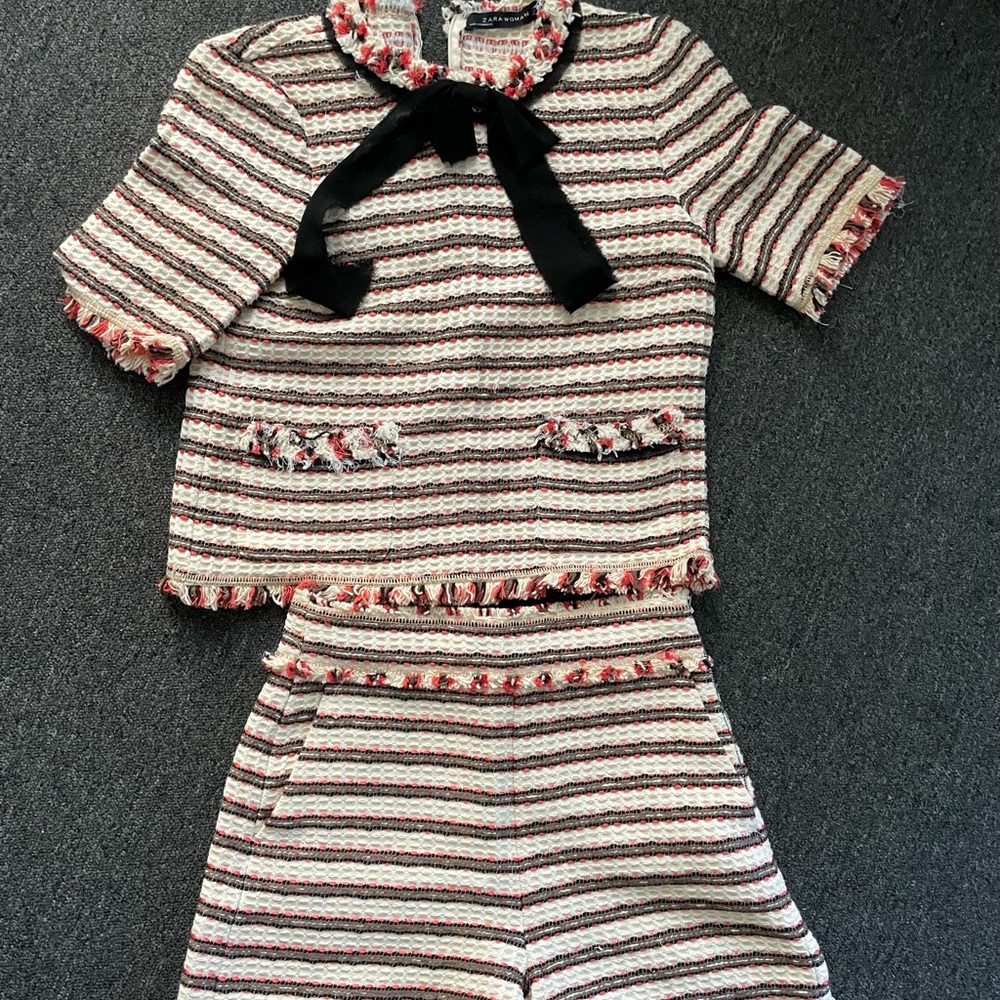 Zara tweed 2 piece co ord set